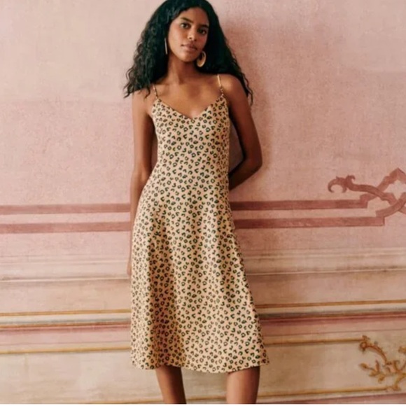 Sezane Tan and Black Midi Dress - Picture 14 of 15